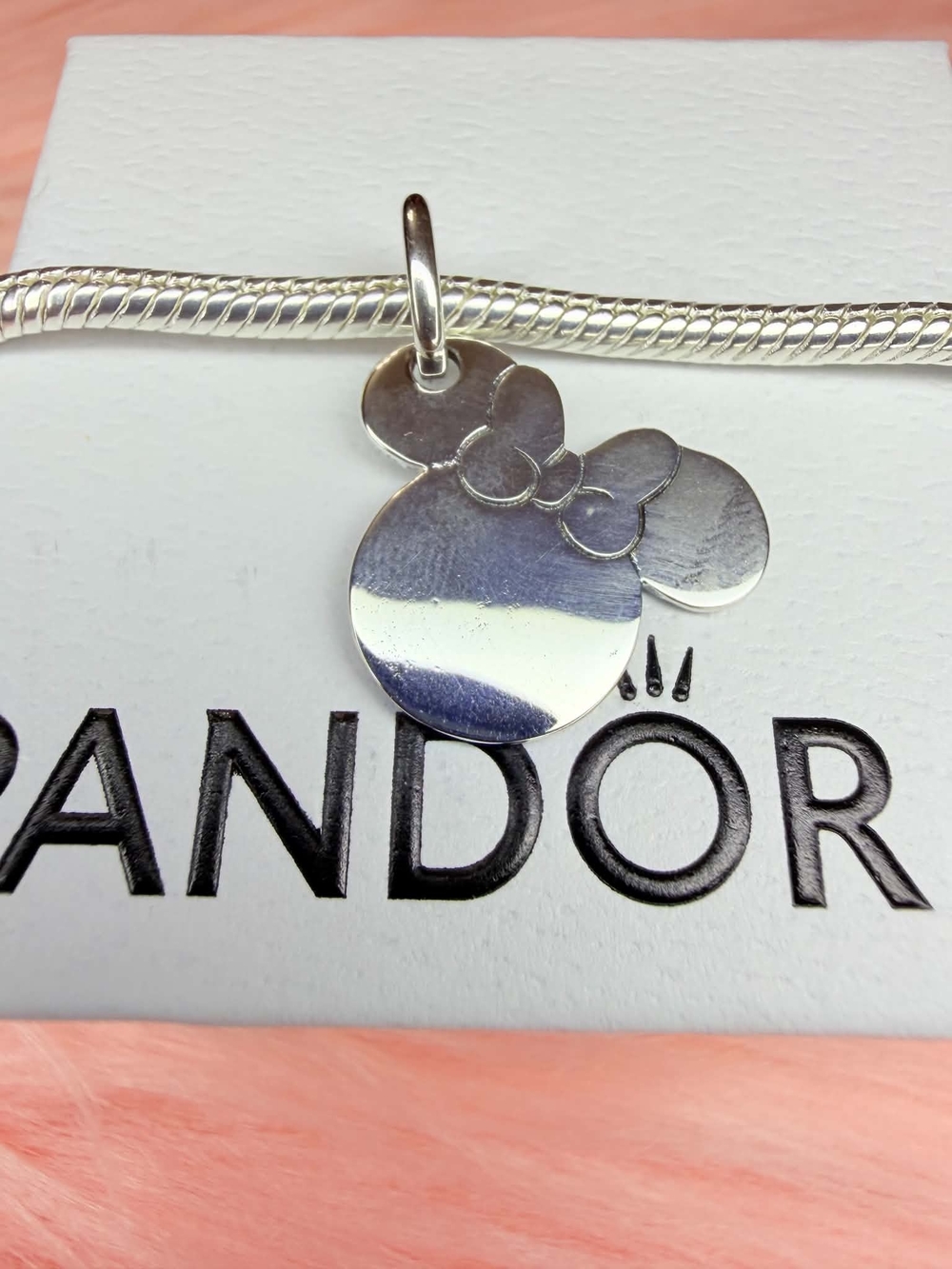 PANDORA Silver Minnie Mouse Charm Pendant - Picture 4 of 4